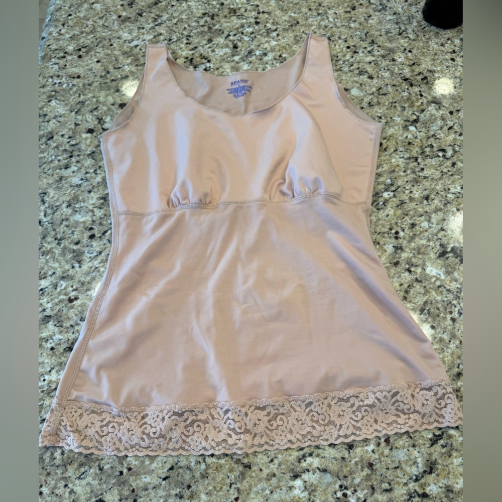 Spanx Nude Lace-Hem Shapewear Tank size large